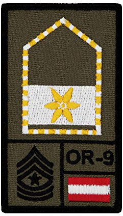 Café Viereck ® Vizeleutnant Österreich – Bundesheer Rank Patch mit Dienstgrad – Gestickt mit Klett – OR-9 Klett Militär Patch – 9,8 cm x 5,6 cm