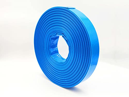 Flachschlauch Ø 32 mm | 1 1/4 Zoll - 40 Meter | 8 bar Betriebsdruck | Betonschlauch | PVC blau