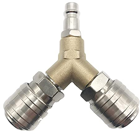 Distributeur d'air Comprimé, Connecteur d'air Comprimé, Interrupteur d'air Comprimé, Avec deux Connecteurs Filetés 1/4 Pouce, en laiton Antirouille, Entièrement Assemblé, Prêt à l'emploi