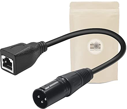 Adapterkabel RJ45 Buchse auf XLR - DMX 3 Pin Stecker Lighting