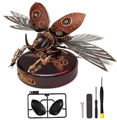 ROKR Puzzle 3D Metallo e ABS Modelli da Costruire Adulti Puzzle di Scarabeo Regalo Cyberpunk Insetti (MI01)