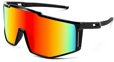FEISEDY Sport Sonnenbrille Herren Damen Fahrradbrille Verspiegelt mit UV400 Schutz B0061