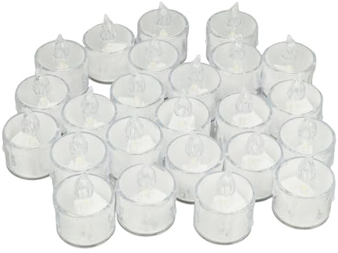 Liuyoyo Bougies Chauffe-plat LED Bougies Chauffe-plat 24 Pièces sans Flamme LED Bougie Chauffe-plat Simulation Flamme Ambiance Romantique Bougies Chauffe-plat à Piles Fausses Bougies Chauffe-plat