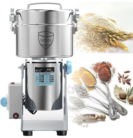 DPLXFPP 1500G-4500G Electric Grain Grinder Commercial Spice Grinder Mill, Dry Feed Mill Spice Superfine Mill Stainless Steel & Commercial Motor, for Herb/Spice/Nut/Cereal,1500g