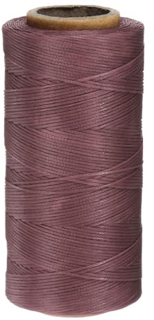 QUARKZMAN 150D 0,8 mm Flaches Gewachstes Garn 284 Yards Polyester Leder Nähen Gewachstes Faden Hand Nähen Gewachstes Kordel für Leder Nähen Buchbinden DIY Handwerk Ziegelrot