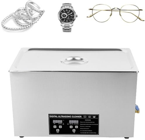 Ultrasonic Cleaner Machine, 30L Stainless Steel Ultra Sonic Bath Cleaning Tank Machine with Heater and Timer, for Cleaning Jewellery Glasses Watches Dentures Gears