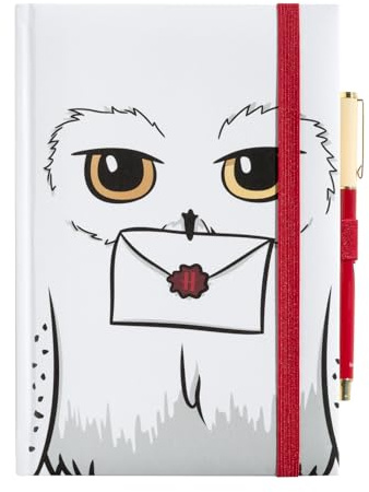 Grupo Erik Harry Potter Hedwig Notizbuch A5 Journal Tagebuch Geschenke | Tagebuch mit Stift Blanko Bullet Journal Ringbuch Mädchen und Jungen Einschulung - Notizblock A5 14,8 × 21,0 cm