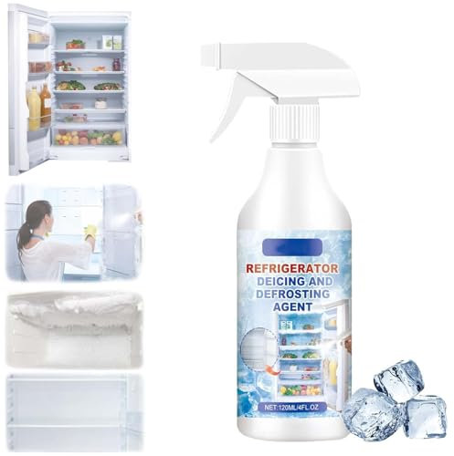 Defrosting Spray for Fridge Freezer, 120ml Refrigerator Defrosting Deicer Spray, De-Icer for Refrigerator Defroster, Efficiently Quickly Removes Ice Buildup (1)