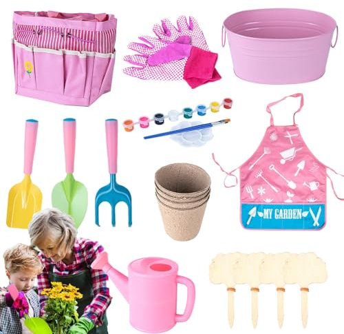 Attrezzi da giardinaggio per bambini,Attrezzi da giardino giocattolo - Giocattolo da giardino esterno 20X - Divertente kit da gioco per il giardinaggio, giocattolo da esterno per bambini con annaffiat