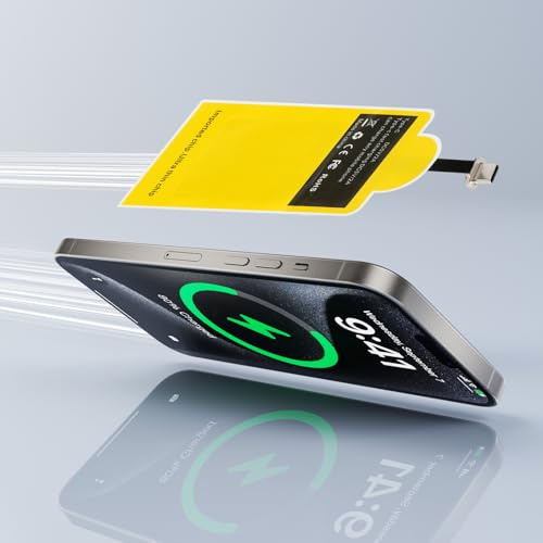 Superschneller Typ C Qi Kabelloser Ladeempfänger und Adapter, 1300mA, Kompatibel mit Google Pixel, Samsung, Huawei, LG, Sony, Motorola, Nokia, HTC und Anderen USB-C Android Smartphones