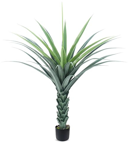 GOVIRAYE Dragonnier Artificiel 120cm - Fausse Plante d'Agave Tropicale pour Déco Terrasse, Salle de Bain ou Hôtel (Grande Taille)