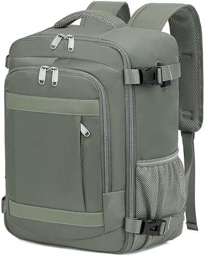 KLOSTAIN Sac à Dos Voyage Cabine Avion 45x36x20 pour Easyjet 30L Bagage Cabine Grande Bagage à Main sous Le Siège Sac à Dos Homme pour Ordinateur Portable Vert