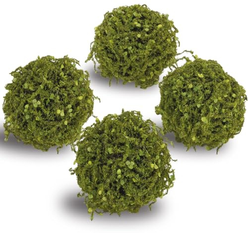 FAICOIA 4 Pcs Artificial Greenery Balls 5 Fake Moss Balls Decorative for Bowls Filler Artificial Plant Topiary Ball Green Grass Decorative Balls for Vase Bowl Fillers Tabel Centerpiece Decor