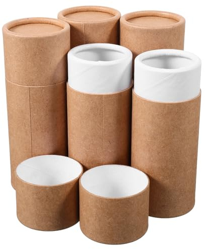 TOPBATHY 5pezzi Tubo di Cartone Kraft Contenitore Cilindrico in Carta Confezione per Bottiglie di Olio Essenziale Scatola di Carta Rotonda per Aromaterapia e Confezionamento di Tè