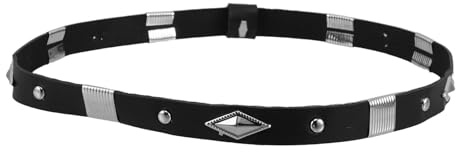 Uonlytech Cinta para Sombrero Vaquero - Accesorios Ajustables para Sombrero Vaquero para Hombres y Mujeres - Cinta de Cuero sintético para Fiestas y Festivales, Color Negro