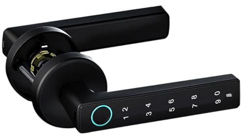 Maniglia per porta intelligente 4 in 1 con impronta digitale, con impronta digitale/APP/codice/chiavi, serratura elettronica per camera da letto, casa, hotel, ufficio, appartamento, maniglia intellig