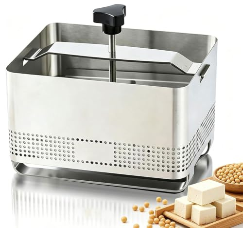 Tofu pressform för att göra paneer, 304 rostfritt stål med avtagbar design, inkluderar tofu pressduk och droppbricka för enkel rengöring i kök och matverkstäder
