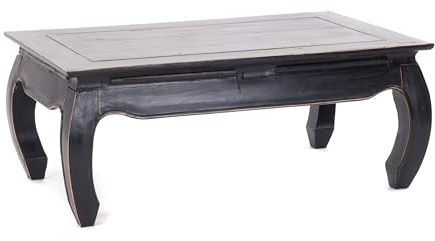 Tavolino da salotto in legno di mogano riciclato, design Opium East, 100 x 60 x 41 cm (larghezza x profondità x altezza)