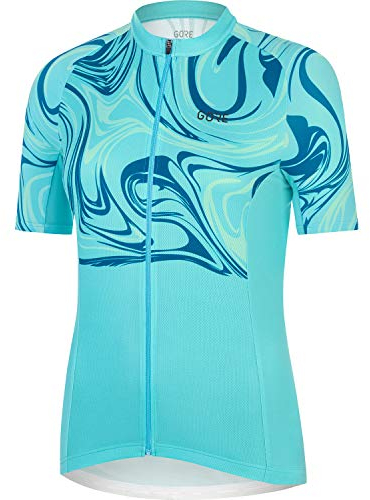 GORE WEAR Damen Fahrrad-Trikot Paint, 40, Kobaltblau/Türkisgrau