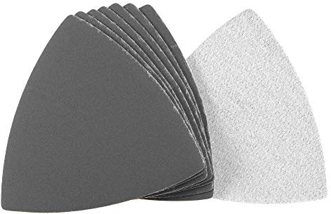 sourcing map Papel de lija triangular con gancho y bucle, almohadilla de lijado triangular para multiherramienta oscilante de 3-1/2 pulgadas, carburo de silicio para uso húmedo/seco, grano 800, 8
