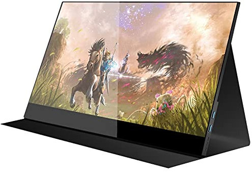 Liudan Moniteur Portable USB-C 4K Moniteur portable 17.3 '' HDR FHD IPS couverture intelligente et haut-parleurs doubles moniteur externe for ordinateur portable Pc Télé