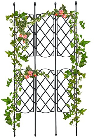 Leling Gartenzaun Metall, Gartengitter Für Pflanzen, Robuste Gartengitterzaun, Blumenbeet Zaun Metall, Blumenstütze Metall, Metallgitter Feinmaschig, Metallgitterzaun Garten Für Den Außenbereich