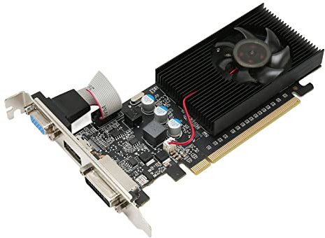 Gaming Graphics Card, 1GB DDR3 64bit Graphics Card, 589MHz 1000MHz 2560x1600 Video Card, DVI VGA PCI Express 2.0, Computer Graphics Card For Gaming Video Editing