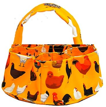 Plumdrop Foldable Eggs Collection Basket 7 Pockets Chicken Eggs Storage Bag Convenient Collecting Bag for Home Farm Garden Use