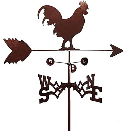 MUSUMI Veleta Creativa con Forma de Gallo, Veleta de Acero Inoxidable con Animales, indicador de dirección del Viento para decoración de jardín
