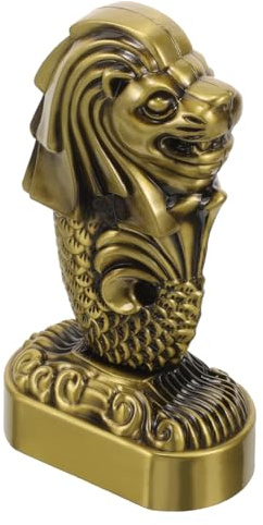 ORFOFE Merlion Statue Metall Skulptur Tischdekoration Retro Deko Wohnzimmer Schreibtisch Ornamente
