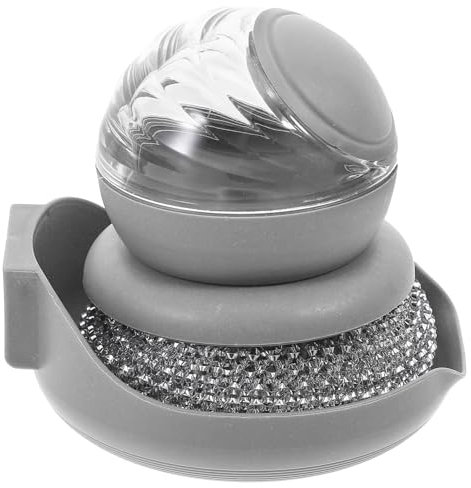 Alipis Alles Schrubber Aus Edelstahl Mit Seifenspender Robuster Scheuerschwamm Zum Reinigen Von Geschirr Metallschwämmen Spülbecken Waschbürsten Tüchern Mit Griff Halterung Für Topf Pfanne