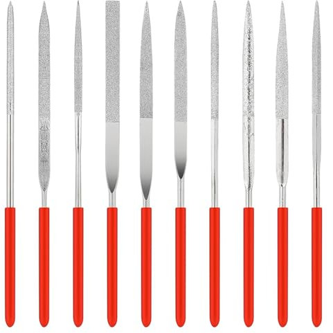 10 Pièces Ensemble de Mini Limes À Aiguilles, Lime Diamantée en Alliage Trempé, Lime Diamantée de Forme Mini, pour Métal, Plastique, Verre, Bois, Bijoux, Gravure Brute
