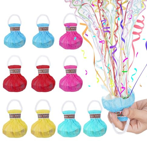 10 stelle filanti per compleanno, decorazioni per feste, cannone a mano, stelle filanti, pastello, per Natale, Halloween, laurea, Capodanno, feste di Natale, matrimoni