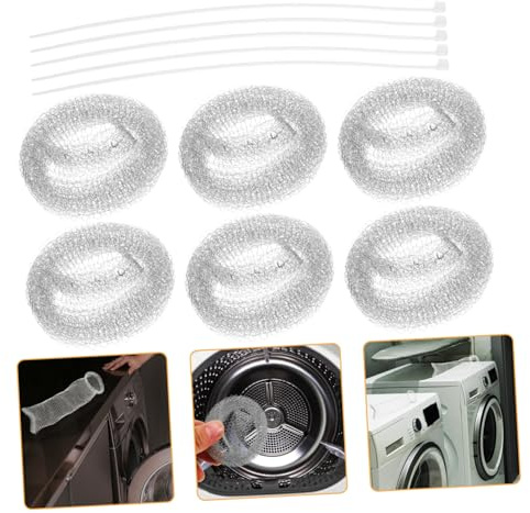 COLLBATH Stainless Steel Lint Traps Washer Lint Catcher 10pcs, High-density Mesh Drain Filter, Cleanable for Washing Machine Hose for Laundry Use