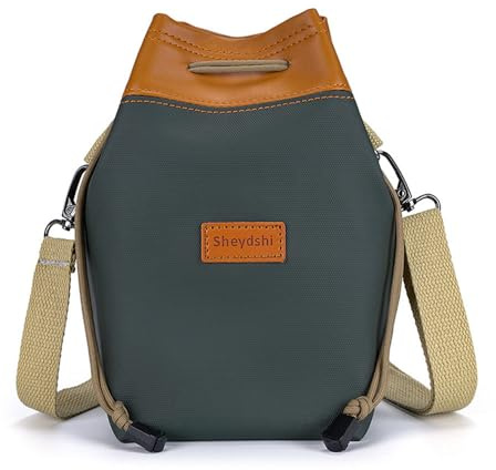 Hosoncovy Digital Camera Bundle Bag Storage Bag Travel Case Single Shoulder Camera Bag Camera Case for Canon Nikon Sony SLR DSLR Small Micro Cameras and Telephoto Lens Camera (Green, M)