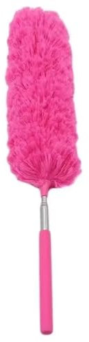 ZUGLQYSX Mini plumeau à poussière, plumeau rétractable, dépoussiéreur électrostatique Domestique(Rose Red)
