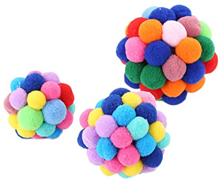 Toyvian Pelota Sonajero de Plástico para Gatos, Set Multicolor, Talla S