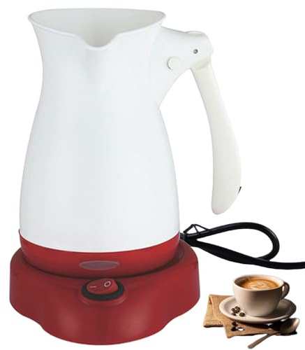 Behogan Caffettiera elettrica, 500 ml, 500 W, caffettiera elettrica turca, caffettiera turca, caffettiera turca, per casa, ufficio, bianco