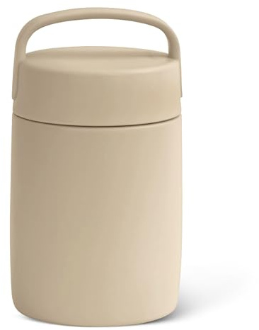 Amazon Basics Isolierte Edelstahl-Speisendose, für heiße und kalte Speisen, auslaufsicher, 473 ml, leinengrau