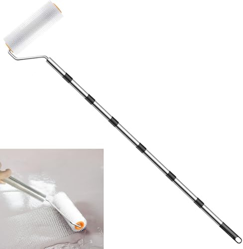 9 Inch Self Leveling Spiked Roller with Extended Adjustable Handle (83in) Ideal for Eliminating Bubbles in Concrete, Epoxy, and a Must - Have Tool for Cement,Paint Jobs