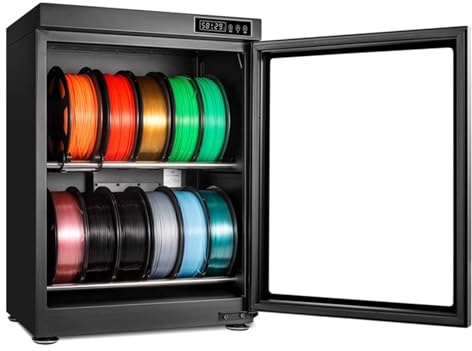 Vituord 3D-Drucker-Filamenttrockner, feuchtigkeitsbeständige Filament-Aufbewahrungsbox, Luftfeuchtigkeitsbereich 15–60%, bietet Platz für 10–12 Rollen à 1 kg, für Nylon, PLA, PETG