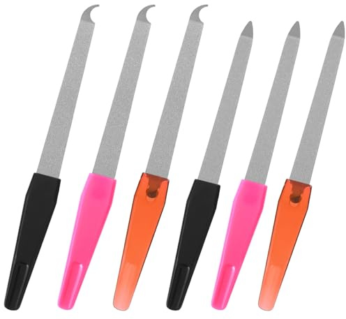 6 Stück Nagelfeile Nagelfeilen Set Naturnägel Feilen Nägel Nail File Doppelseitige Doppelt Gewölbte Profi Nagel Feilen Edelstahl Diamant Staubbeschichtung Professionelle für Maniküre Und Pediküre