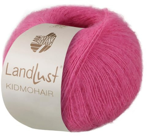 LANA GROSSA Landlust Kidmohair | Feines Lace-Garn aus Superkid Mohair mit Baumwolle | Handstrickgarn aus 70% Mohair (Superkid) & 30% Baumwolle | 25g Wolle zum Stricken & Häkeln | 225m GarnFB 12