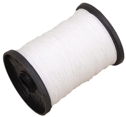 Filo cerato piatto in nylon intrecciato, 50 m, resistente, per legare mosche, rete da pesca, progetti fai da te e accessori per cucito, colore bianco