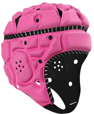 Jormino Rugby Scrum Cap, Flag Football Soft Padded Helmet Concussion Pink