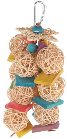 PENIKOKO Large Parrot Chewing Hanging Bird Swing for Parrots and Pet Birds Colorful Woodchip Shredding Lightweight and Sturdy for African Grey Cockatiel Budgies Conures