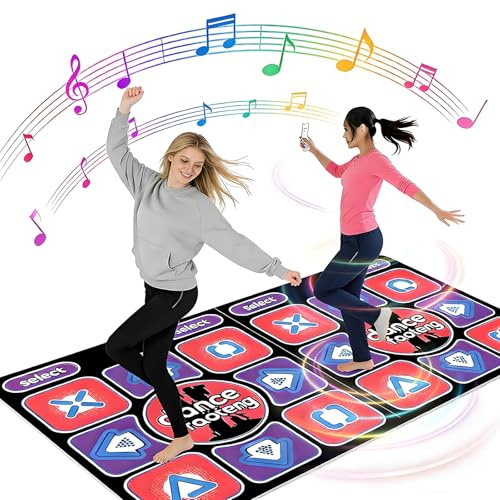 Dansmatta för flickor, Dansmattor för barn Leksaker för barn, 3 lägen och 63 spel, inbyggd musik, elektronisk dansplatta för TV och dator, roligt interaktivt dansspel, för 3-12 pojkar, flickor