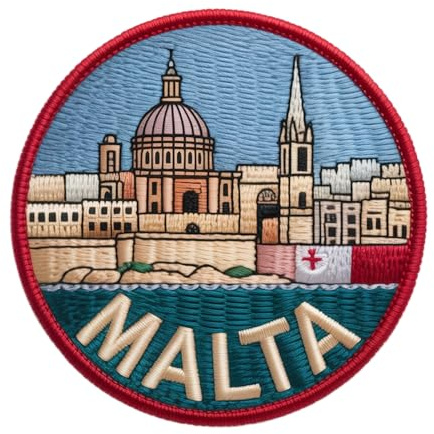 Toppa ricamata Malta termoadesiva o da cucire (7,6 cm), per viaggi in Europa, idea regalo