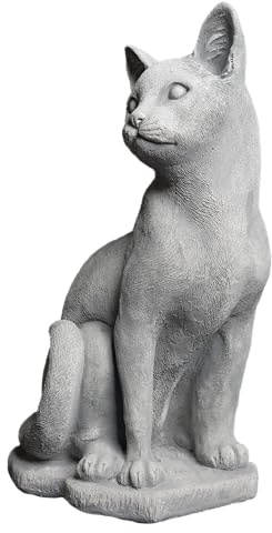 gartendekoparadies.de Figure de Pierre Massive Chat décoration de Jardin en Pierre reconstituée, résistant au Gel décoration de pièce