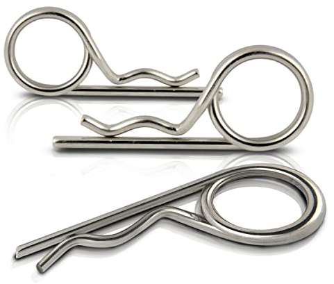 PROTECH 10 Stück Edelstahl Federsplinten 2,5mm Doppelt Splinte 2,5x48mm Stecksplint Federsplinte A2 V2A